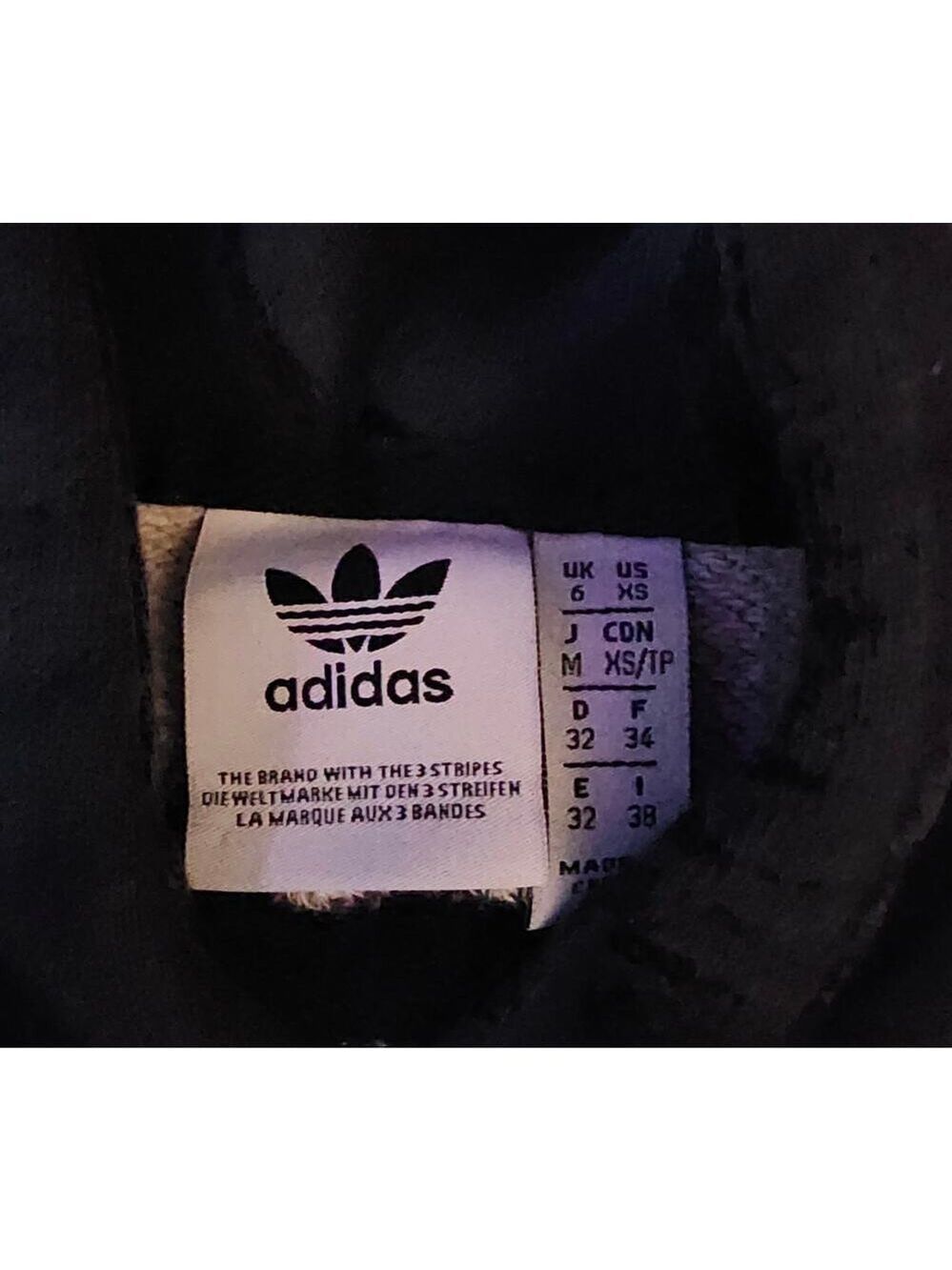 Rare Adidas Y2K Color-Block Cropped Hoodie 💗🖤 Retro Moto size xsmall - Picture 4 of 8